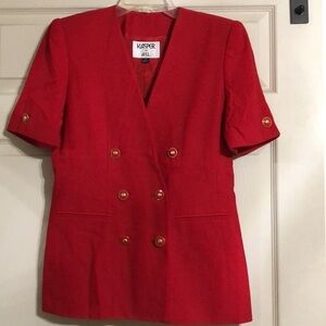 Red pleated skirt and Jacket size 4